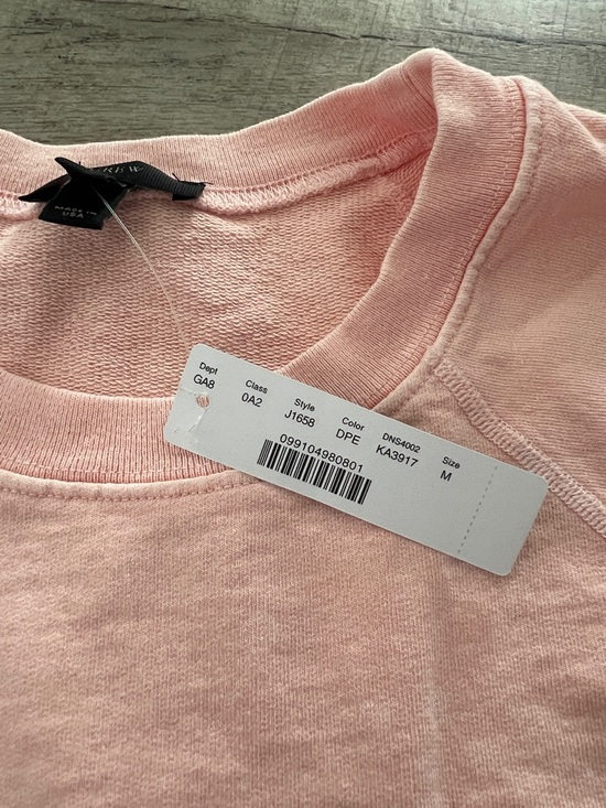 NEW J. Crew “Bonjour Sailor” Light Pink Sweatshirt with Slight Paint Splatter - Picture 8 of 8